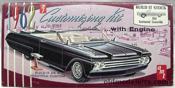 AMT 1/25 1962 Lincoln Continental Convertible - 3 in 1 Kit, K-412 plastic model kit